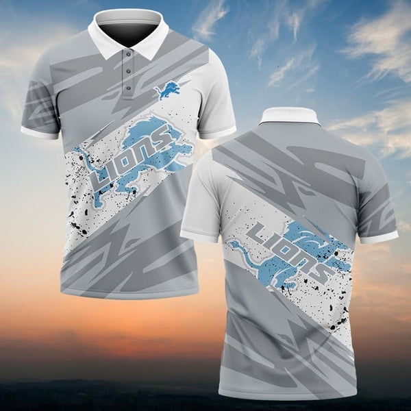 Detroit Lions Personalized Adult Polo Shirt 008