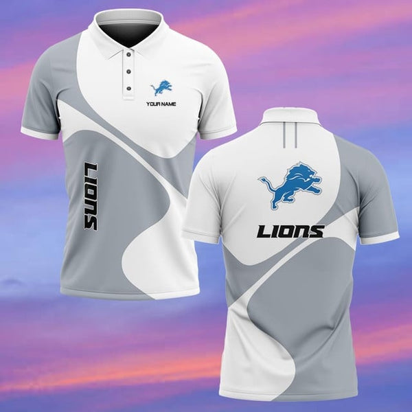 Detroit Lions Personalized Adult Polo Shirt 005