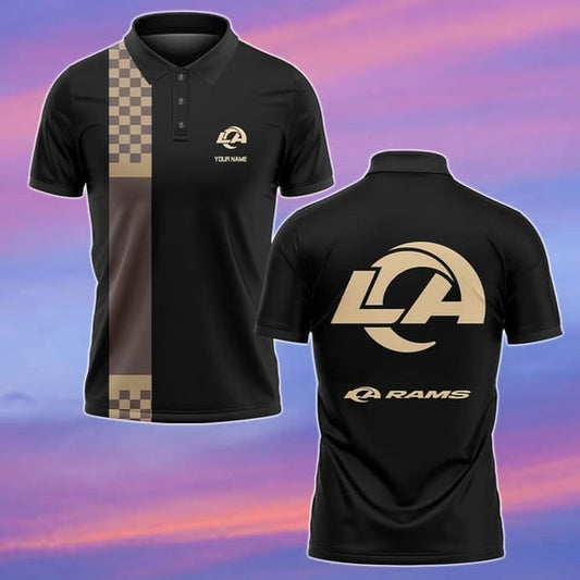 Los Angeles Rams Personalized Adult Polo Shirt 002