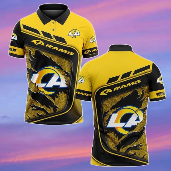 Los Angeles Rams Personalized Adult Polo Shirt 007
