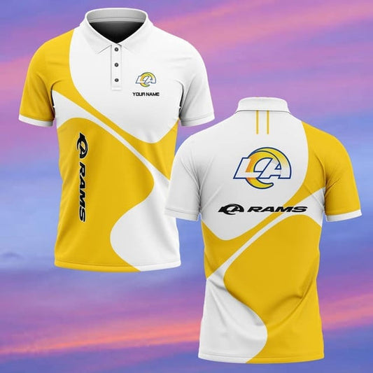 Los Angeles Rams Personalized Adult Polo Shirt 005