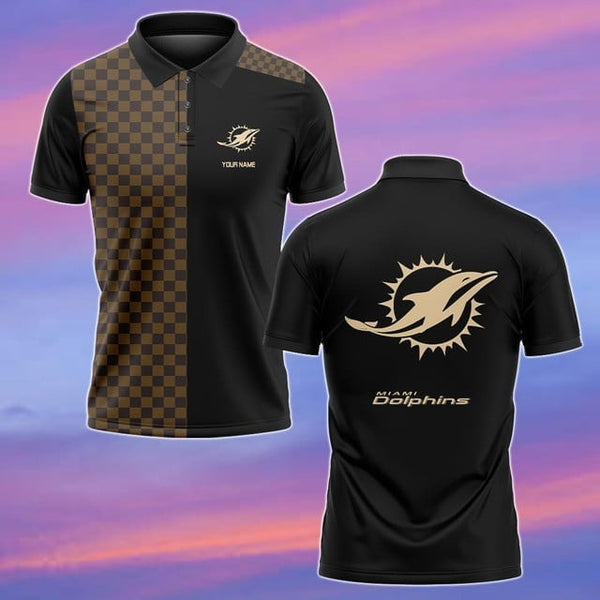 Miami Dolphins Personalized Adult Polo Shirt 004