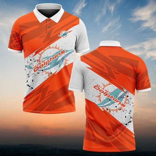 Miami Dolphins Personalized Adult Polo Shirt 008