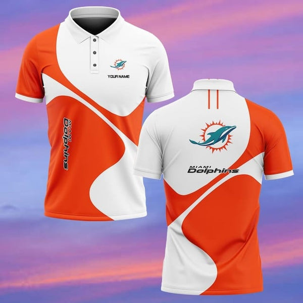 Miami Dolphins Personalized Adult Polo Shirt 005
