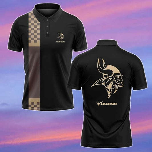 Minnesota Vikings Personalized Adult Polo Shirt 002