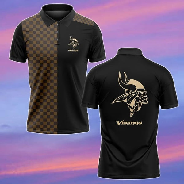 Minnesota Vikings Personalized Adult Polo Shirt 004