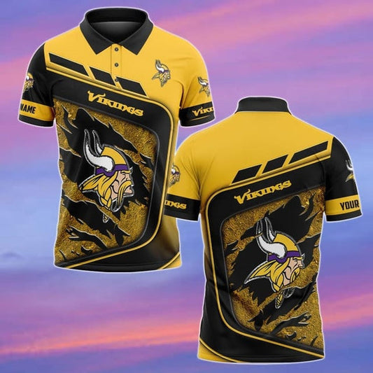 Minnesota Vikings Personalized Adult Polo Shirt 007