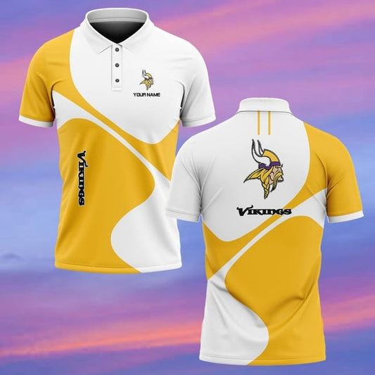 Minnesota Vikings Personalized Adult Polo Shirt 005