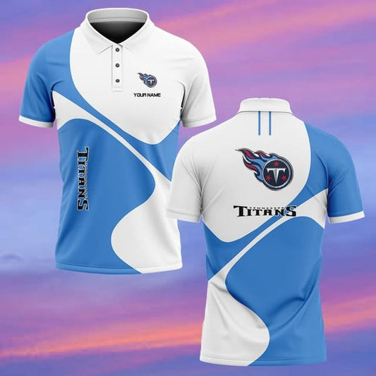 Tennessee Titans Personalized Adult Polo Shirt 005