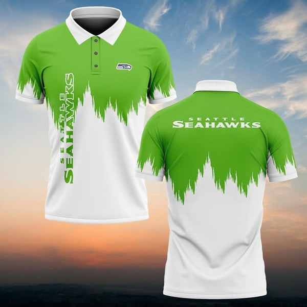 Seattle Seahawks Personalized Adult Polo Shirt 009