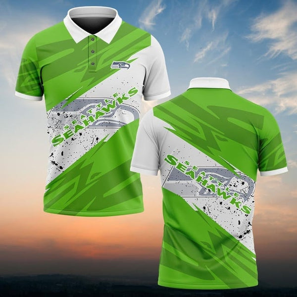 Seattle Seahawks Personalized Adult Polo Shirt 008