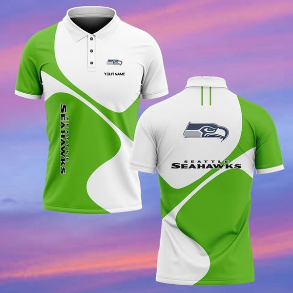 Seattle Seahawks Personalized Adult Polo Shirt 005