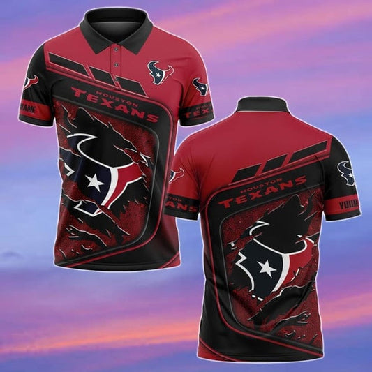 Houston Texans Personalized Adult Polo Shirt 007