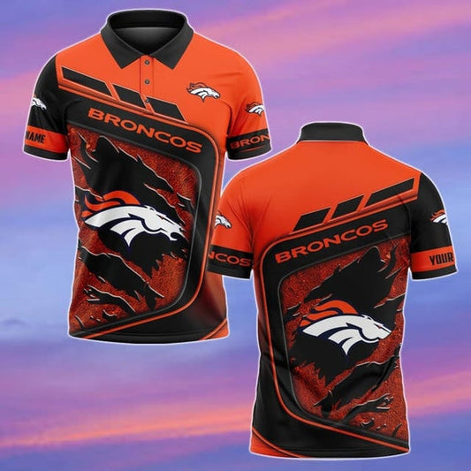 Denver Broncos Personalized Adult Polo Shirt 007