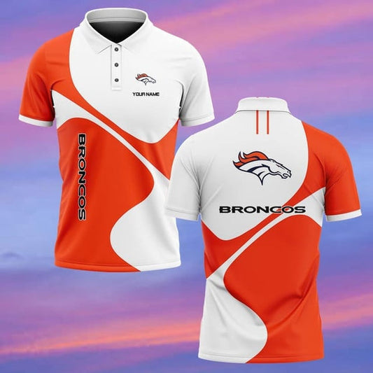 Denver Broncos Personalized Adult Polo Shirt 005