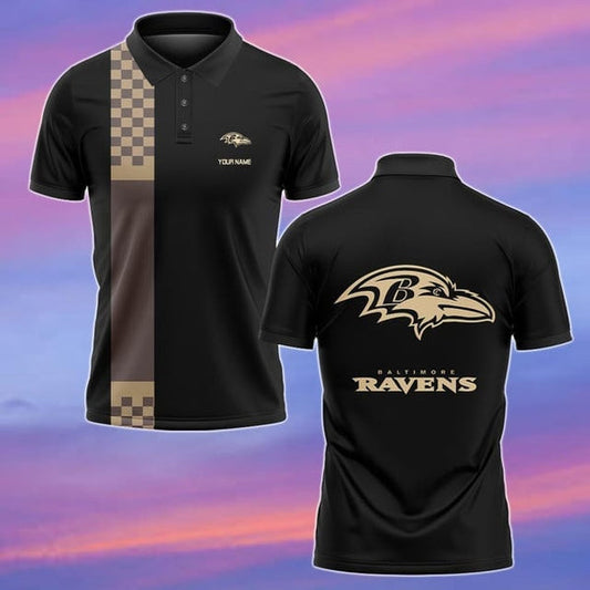 Baltimore Ravens Personalized Adult Polo Shirt 002