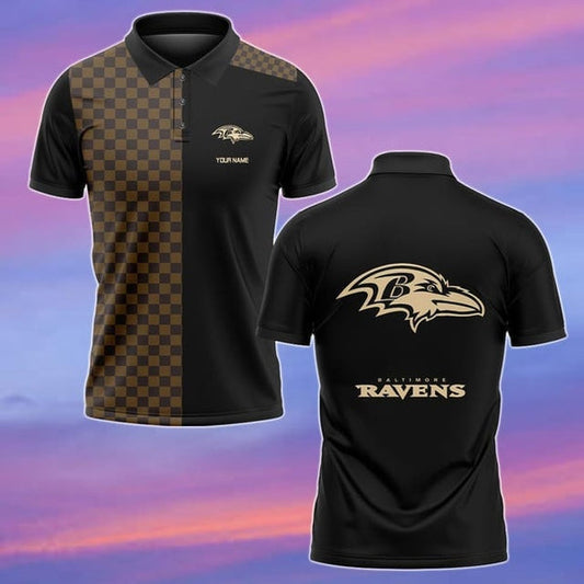Baltimore Ravens Personalized Adult Polo Shirt 004