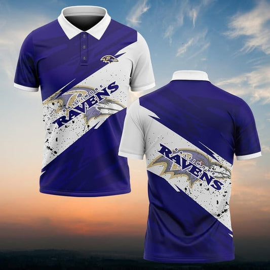 Baltimore Ravens Personalized Adult Polo Shirt 008