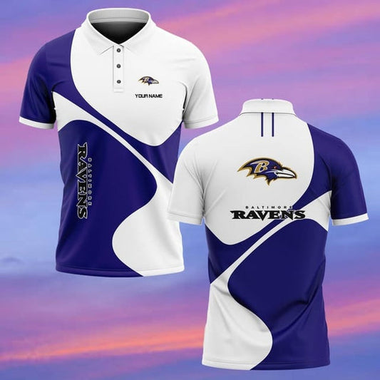 Baltimore Ravens Personalized Adult Polo Shirt 005