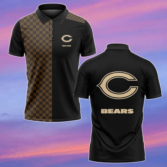 Chicago Bears Personalized Adult Polo Shirt 004
