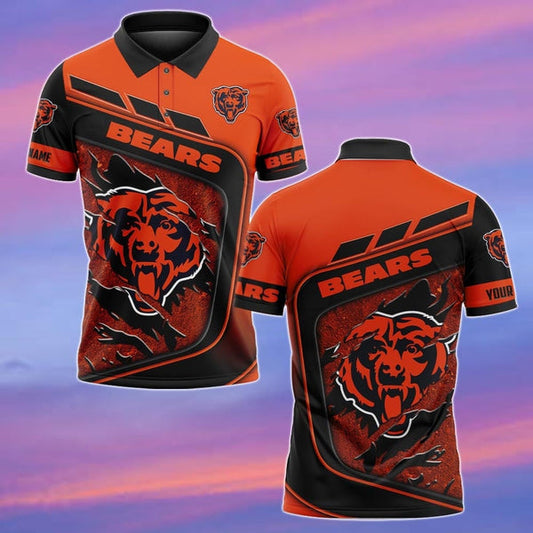 Chicago Bears Personalized Adult Polo Shirt 007