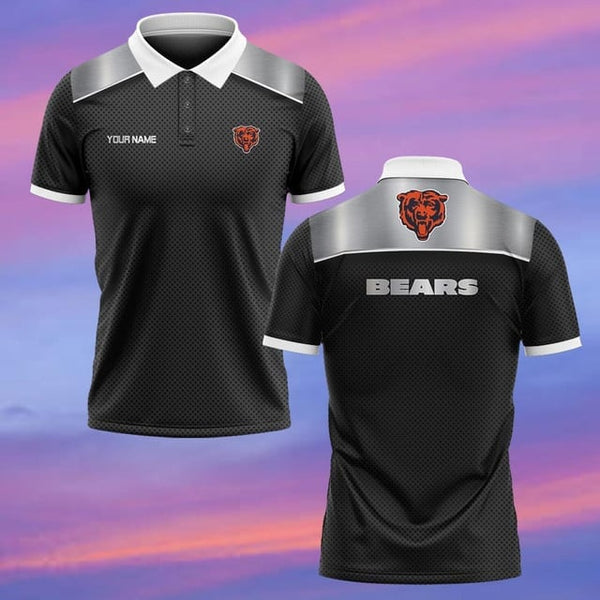 Chicago Bears Personalized Adult Polo Shirt 006