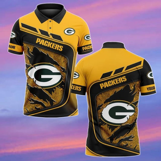 Green Bay Packers Personalized Adult Polo Shirt 007