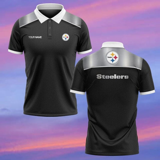 Pittsburgh Steelers Personalized Adult Polo Shirt 006