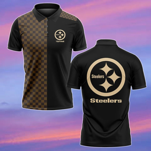 Pittsburgh Steelers Personalized Adult Polo Shirt 004