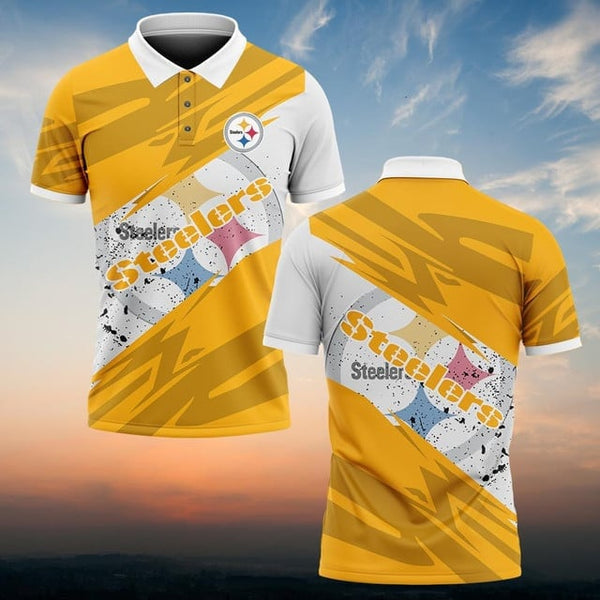 Pittsburgh Steelers Personalized Adult Polo Shirt 008