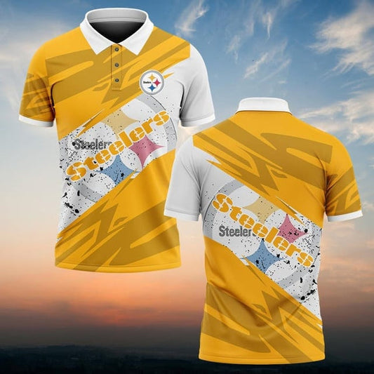 Pittsburgh Steelers Personalized Adult Polo Shirt 008