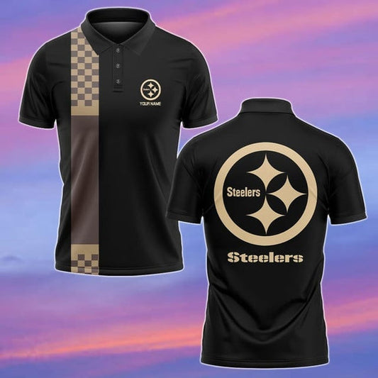 Pittsburgh Steelers Personalized Adult Polo Shirt 002