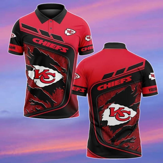 Kansas City Chiefs Personalized Adult Polo Shirt 007