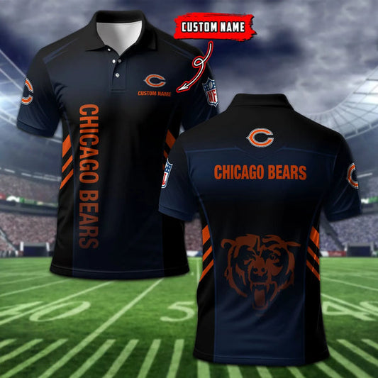 Chicago Bears Personalized Adult Polo Shirt 010