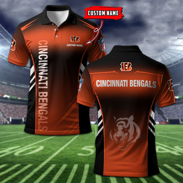 Cincinnati Bengals Personalized Adult Polo Shirt 010
