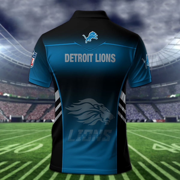 Detroit Lions Personalized Adult Polo Shirt 010