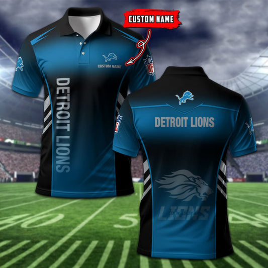 Detroit Lions Personalized Adult Polo Shirt 010