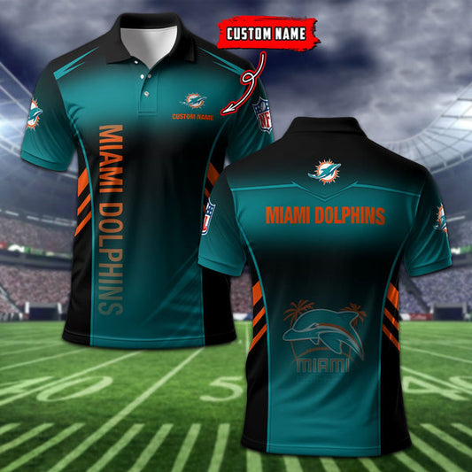 Miami Dolphins Personalized Adult Polo Shirt 010