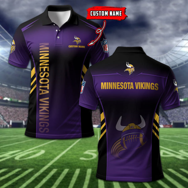 Minnesota Vikings Personalized Adult Polo Shirt 010