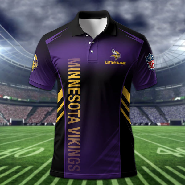 Minnesota Vikings Personalized Adult Polo Shirt 010