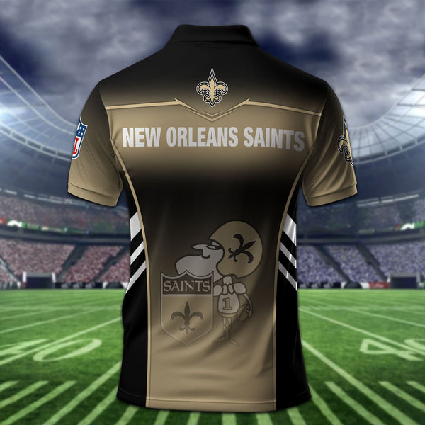 New Orleans Saints Personalized Adult Polo Shirt 010