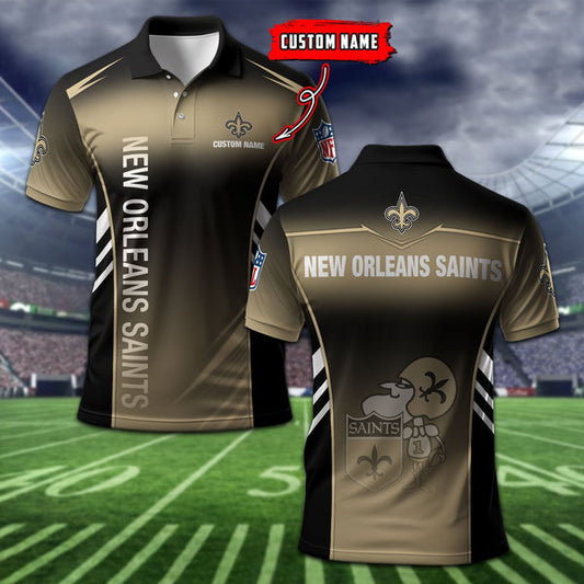 New Orleans Saints Personalized Adult Polo Shirt 010