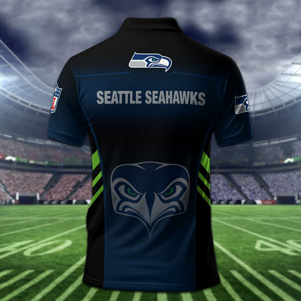 Seattle Seahawks Personalized Adult Polo Shirt 010