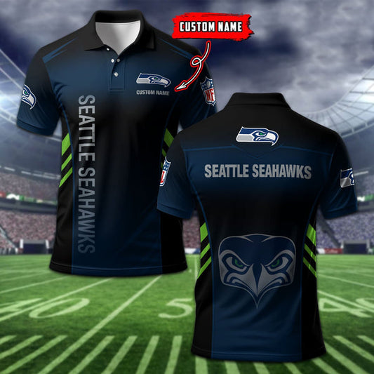 Seattle Seahawks Personalized Adult Polo Shirt 010