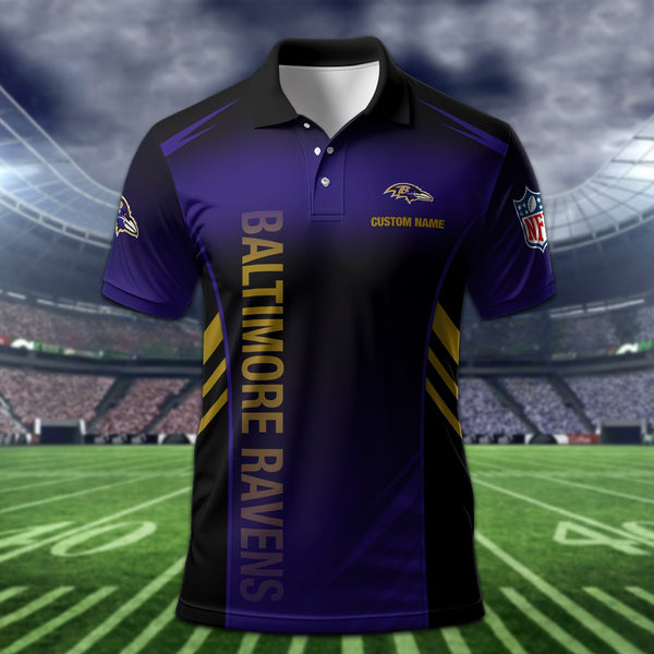 Baltimore Ravens Personalized Adult Polo Shirt 010