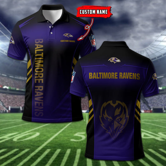 Baltimore Ravens Personalized Adult Polo Shirt 010