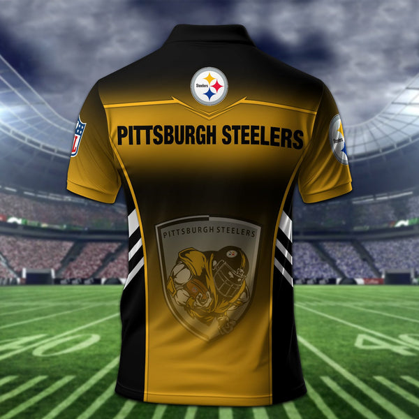 Pittsburgh Steelers Personalized Adult Polo Shirt 010