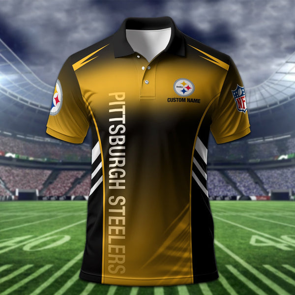Pittsburgh Steelers Personalized Adult Polo Shirt 010