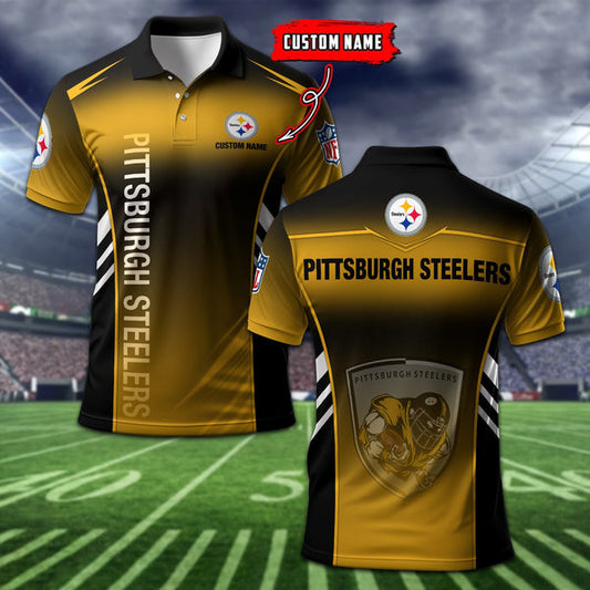 Pittsburgh Steelers Personalized Adult Polo Shirt 010