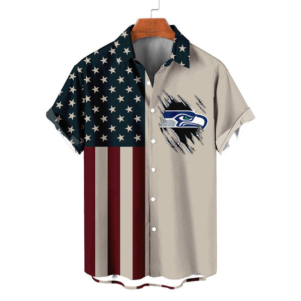Seattle Seahawks 2 (12) Personalized Hawaiian Button down shirt